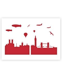 QBIX Pochoir de skyline de Londres - A3