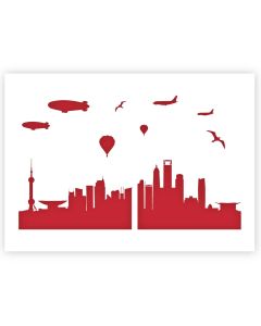 QBIX Pochoir Skyline de Shanghai - A3