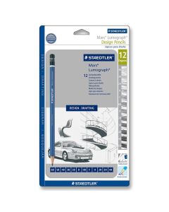 Staedtler Mars Lumograph 100 lot de 6 crayons + taille-crayon et gomme