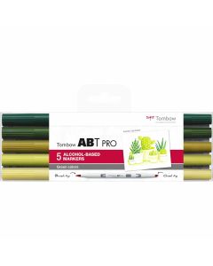 Tombow ABT PRO Jeu de marqueurs de 5 nuances de vert