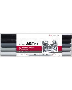 Tombow ABT PRO Marker jeu de 5 couleurs gris froid