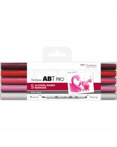 Tombow ABT PRO Jeu de marqueurs de 5 nuances de rose