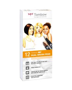 Tombow Dual Brush Pen Portrait Colors jeu de 12 couleurs