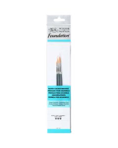 Winsor & Newton Foundation pinceaux ronds pour aquarelle set de 3 pièces