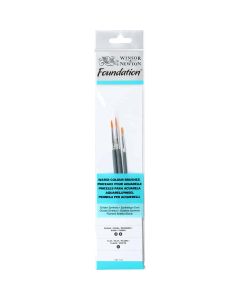 Winsor & Newton Foundation Jeu de 3 pinceaux aquarelle à manche court