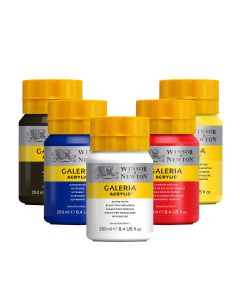 Winsor & Newton Galeria Peinture acrylique 250ml - Jeu de 5 couleurs de base