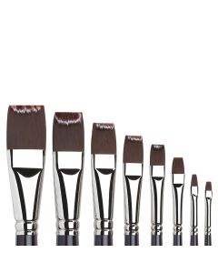Winsor & Newton Galeria Pinceau pour peinture acrylique - plat et court avec manche long