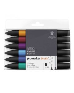 Winsor & Newton Promarker Brush jeu de 6 teintes profondes