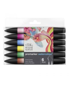 Winsor & Newton Promarker Watercolour Floral jeu de 6 marqueurs de couleur à l'eau