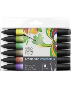 Winsor & Newton Promarker Watercolour Foliage Jeu de 6 marqueurs aquarelle