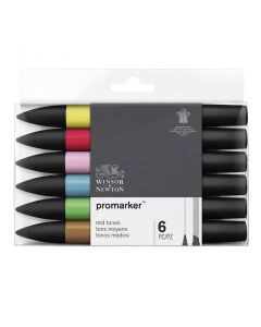 Winsor & Newton Promarker jeu de 6 teintes moyennes