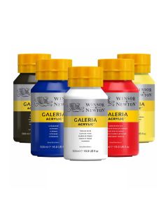 Winsor & Newton Galeria Couleurs acryliques 500ml - Jeu de 5 couleurs de base