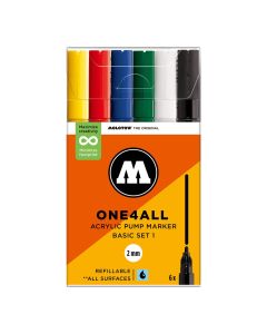 Molotow ONE4ALL™ 2mm Marker 6x Basic-Set 1