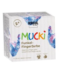 MUCKI - 4x Ensemble de peinture pour doigts nacré 150 ml