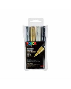 Posca PC1MC 4A 1MC - 4x ensemble de couleurs métalliques
