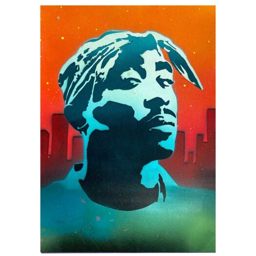 Tupac stencil Art