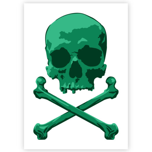 Pirate Skull stencil, piraat doodshoofd sjabloon