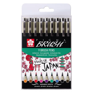 Sakura Pigma Brush 9 stylos pinceaux