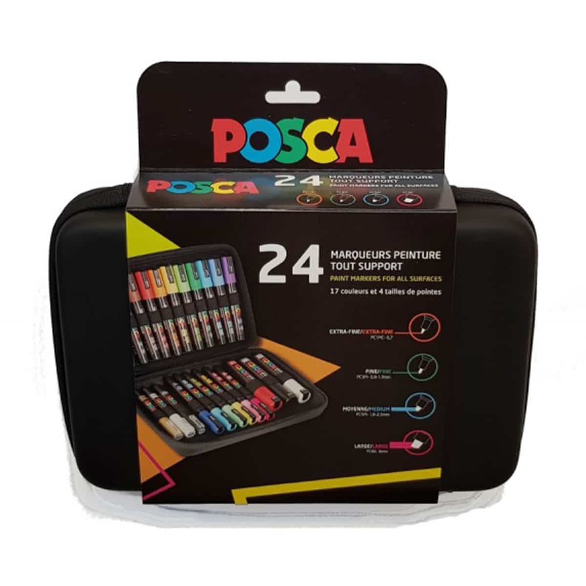POSCA Pointes extra-fines - 4 couleurs - Peinture acrylique à effets - 10  Doigts