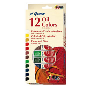Kreul EL GRECO Set de couleurs à l'huile - 12 tubes de 12 ml