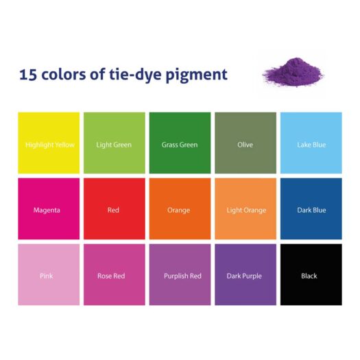 15 kleuren textielverf voor tie dye