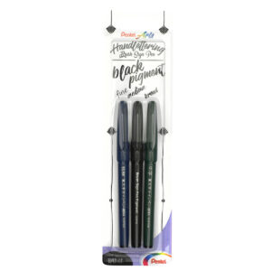 Pentel Brush Pen Black Ink Edition lot de 3