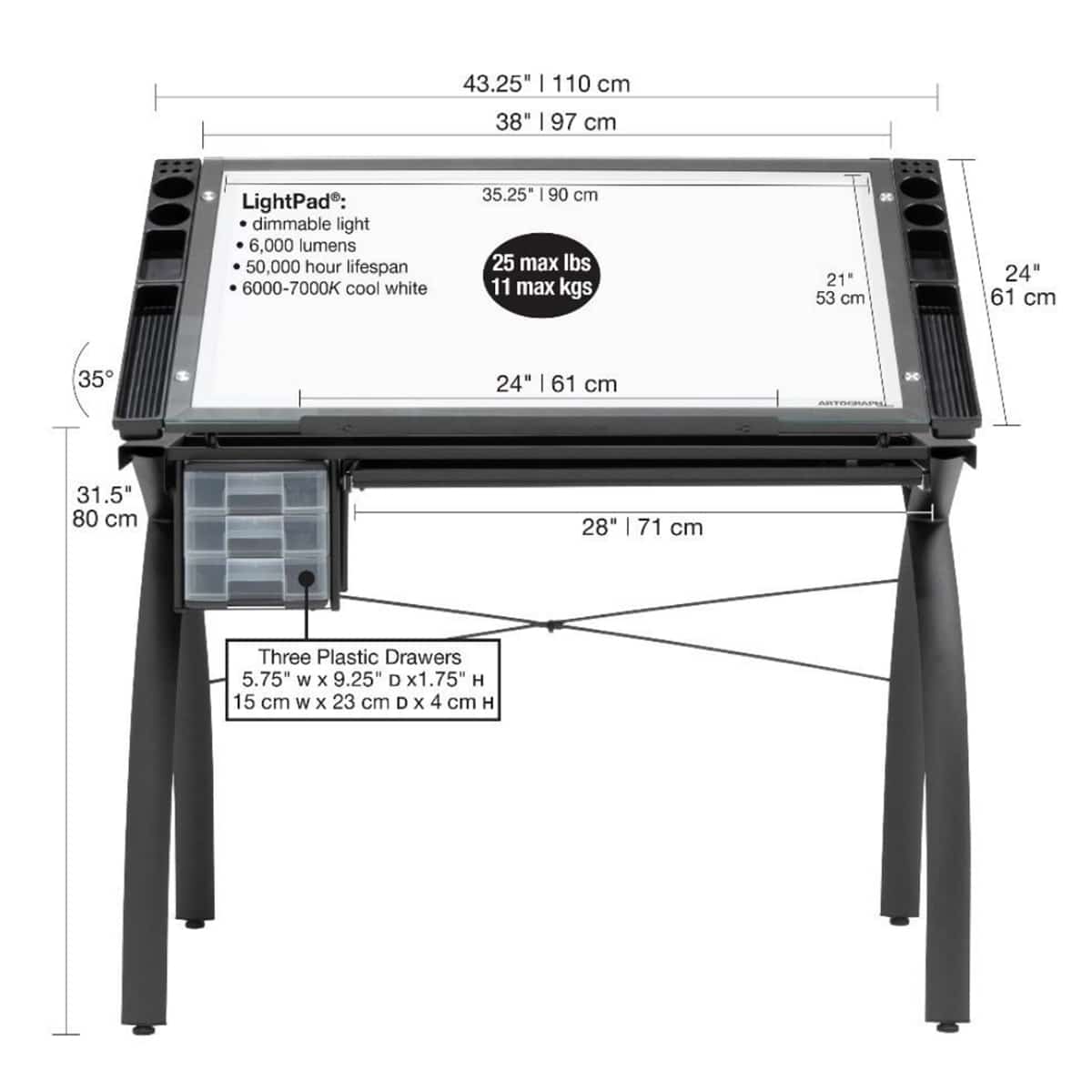 Table lumineuse à dessin A5 - 15 x 23 cm - LightPad A920 - Table lumineuse  - Creavea