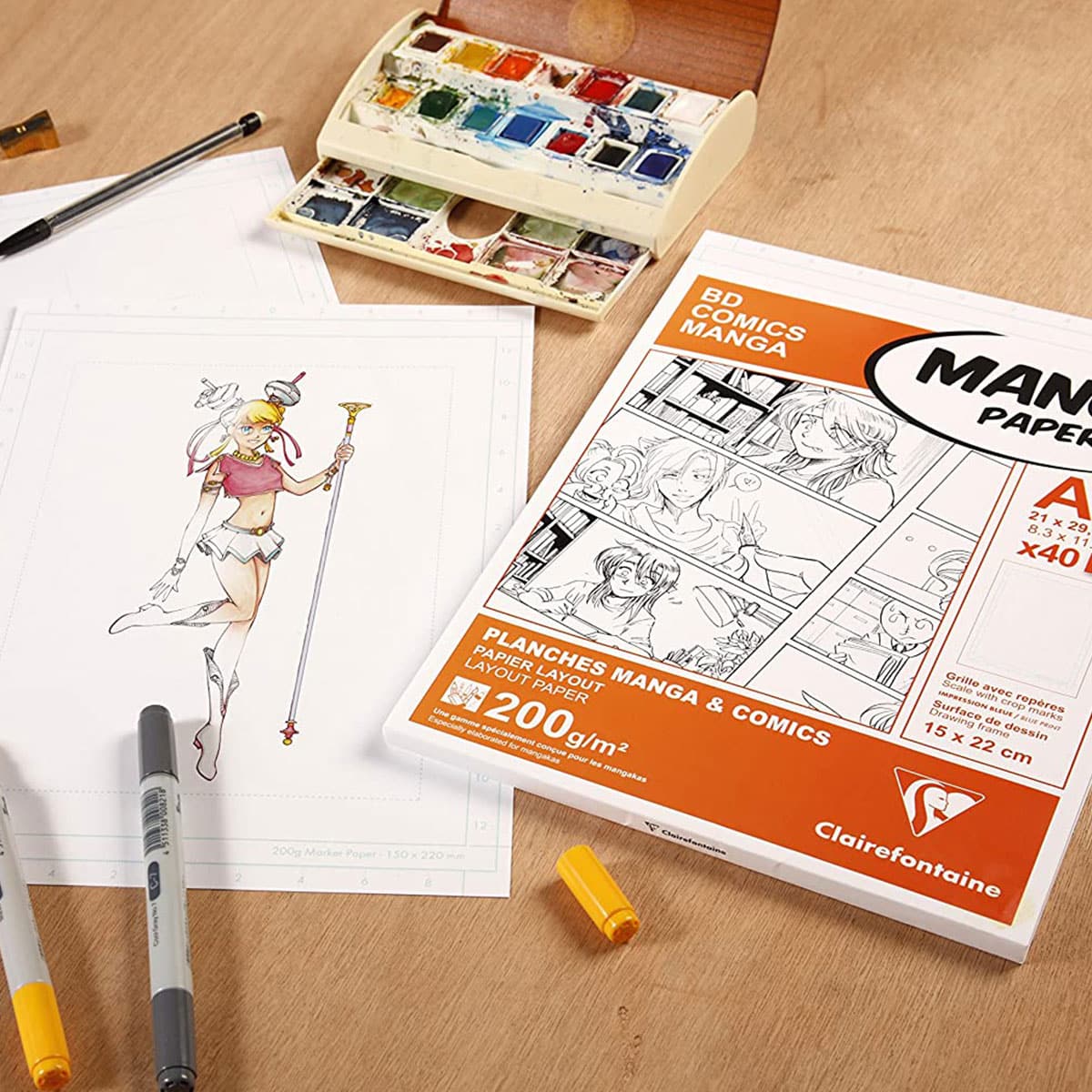 Bloc pour dessiner des mangas A4 papier imprimé
