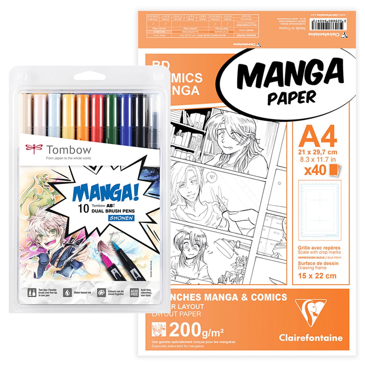 Dessinez un personnage avec le papier Manga Clairefontaine 
