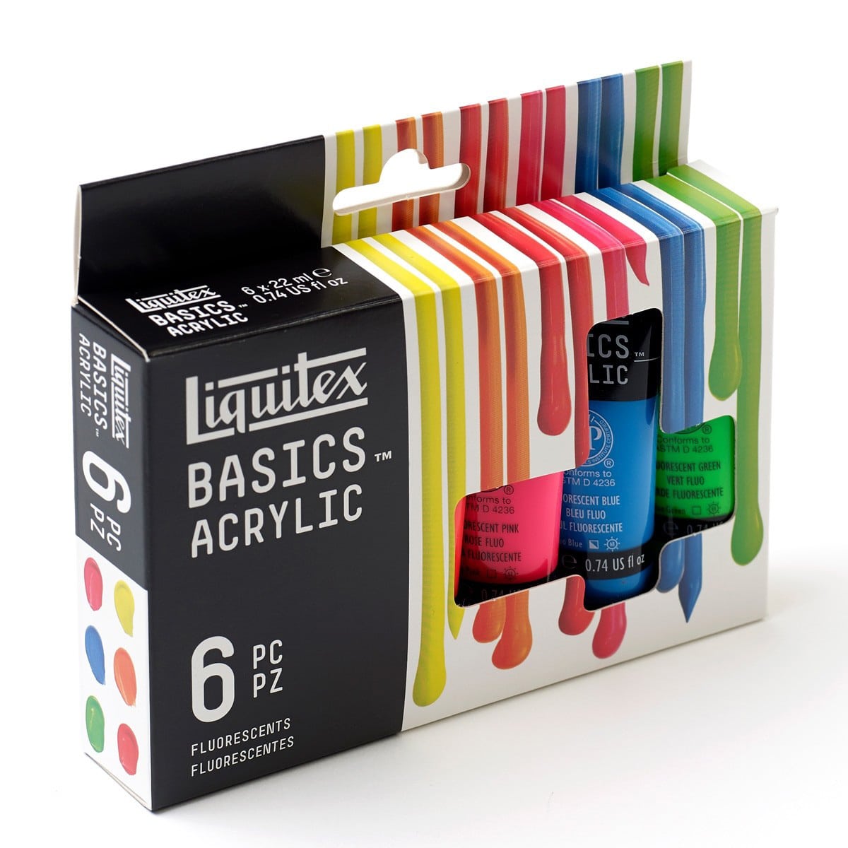 Liquitex Basics kit de peinture acrylique métallique (couleurs assorties, 6  pces x 22 ml, tube)