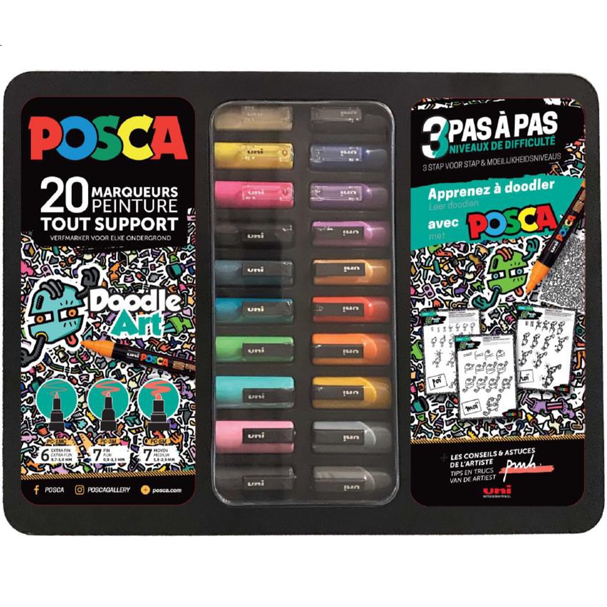 POSCA Malette métal 20 marqueurs Posca Kit 'Street art